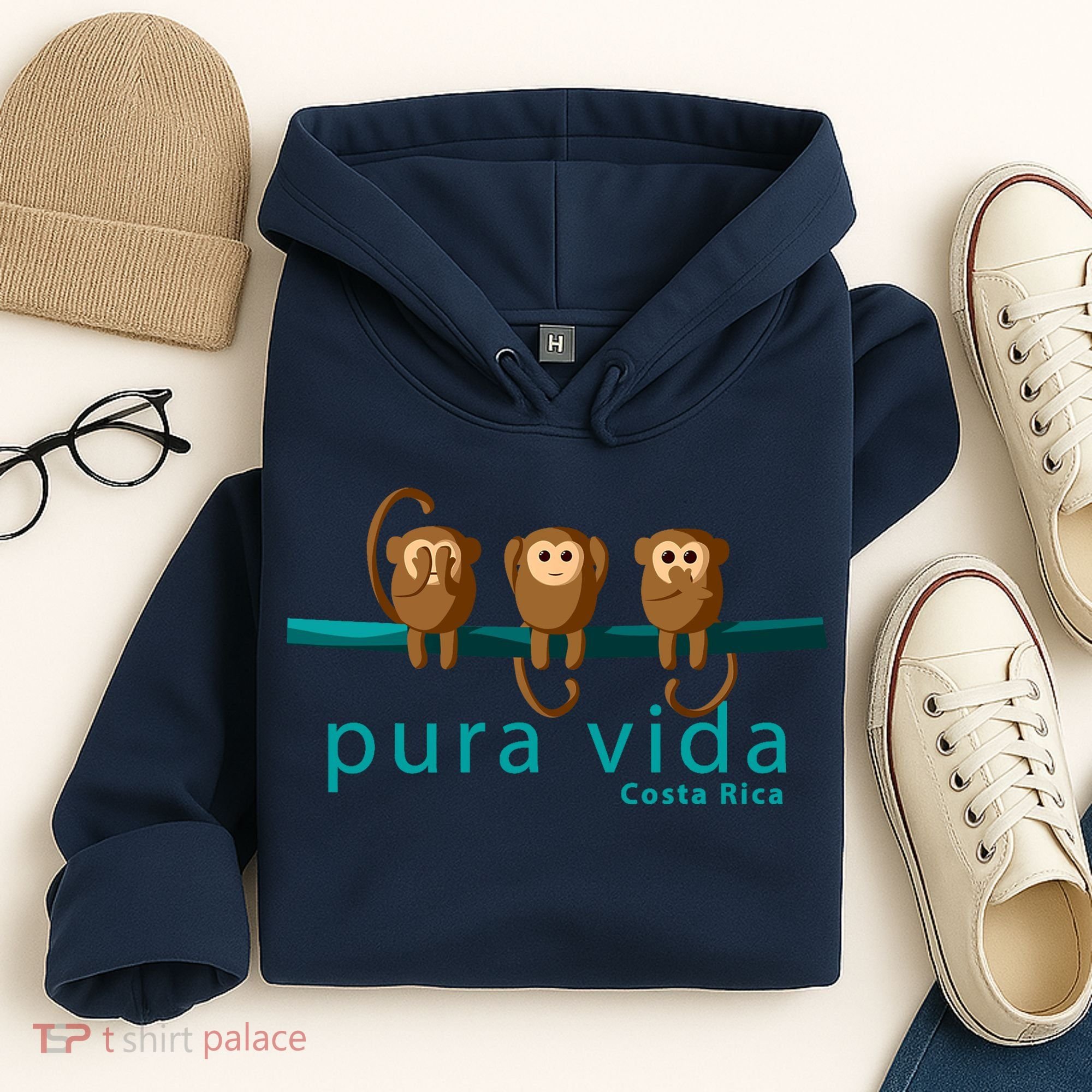 Pura Vida Monkeys Costa Rica Hoodie