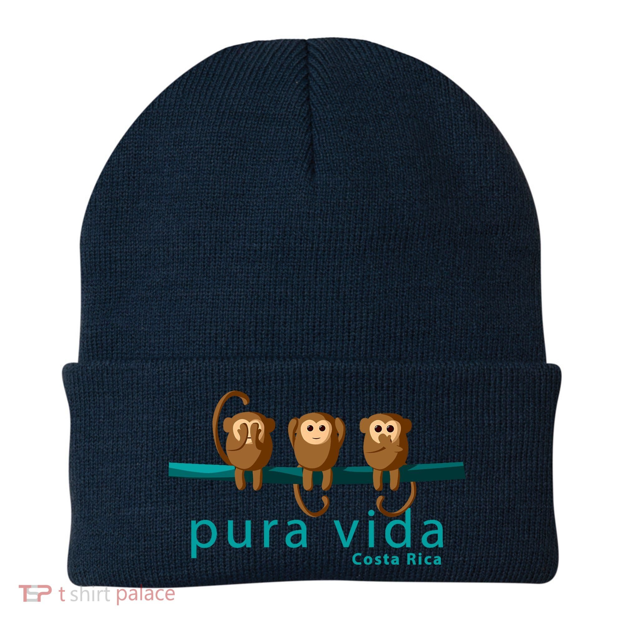 Pura Vida Monkeys Costa Rica Beanie