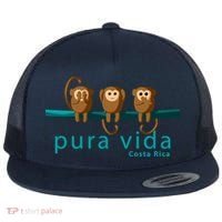 Pura Vida Monkeys Costa Rica Flat Bill Trucker Hat thumb 0