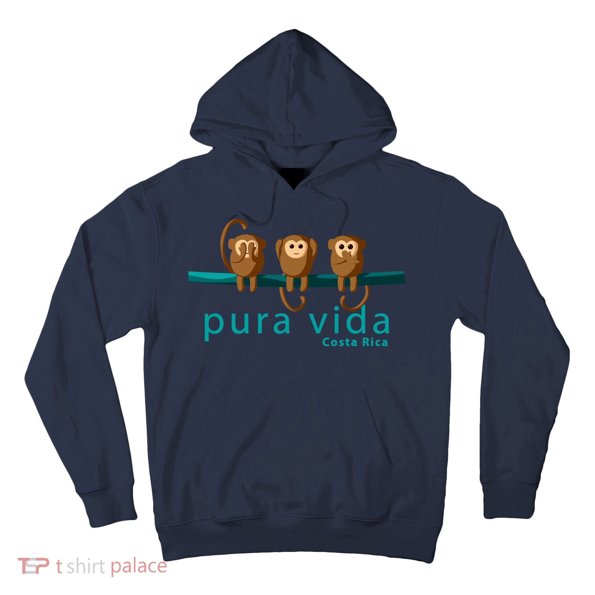 Pura Vida Monkeys Costa Rica Tall Hoodie