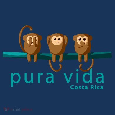 Pura Vida Monkeys Costa Rica Tall Hoodie
