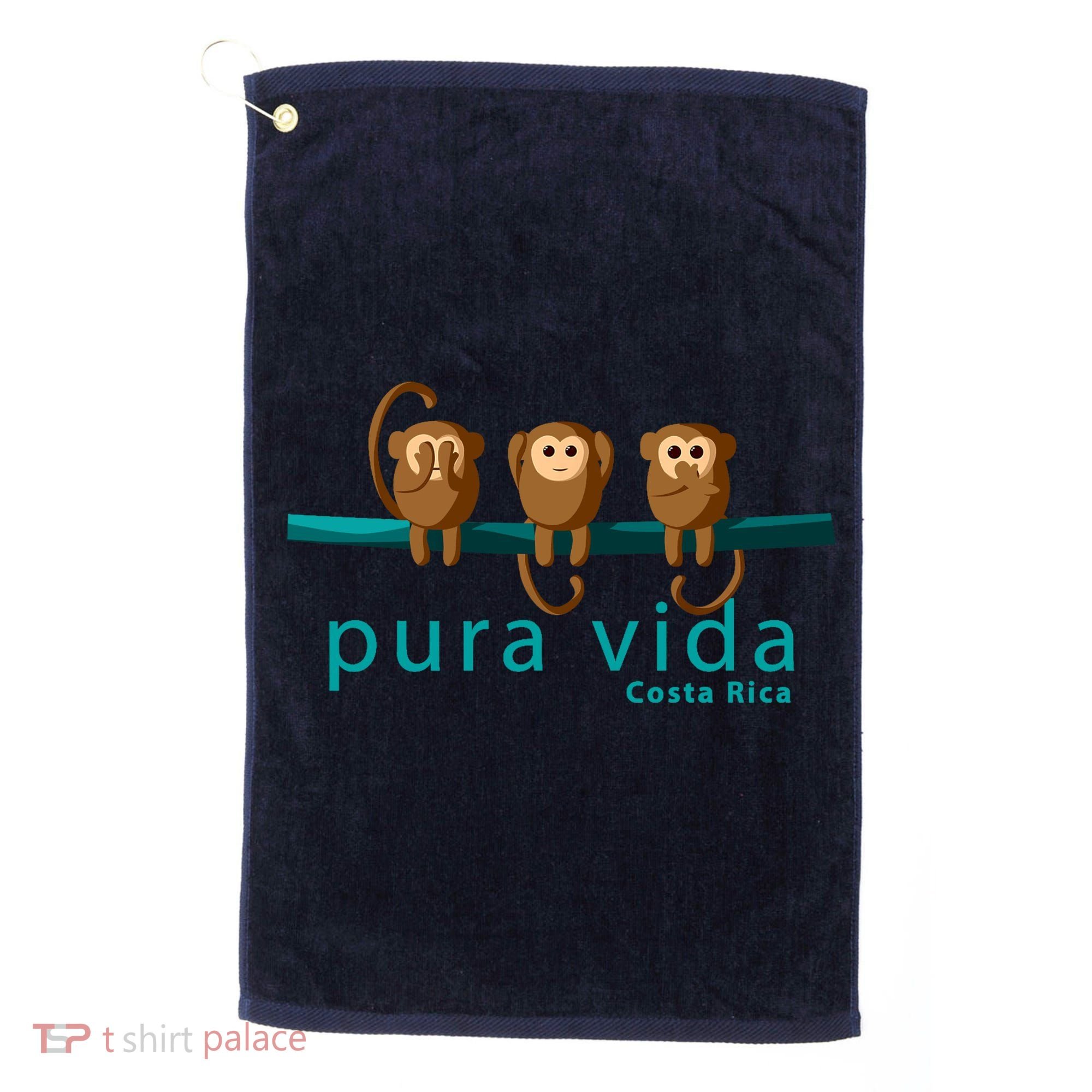 Pura Vida Monkeys Costa Rica Golf Towel