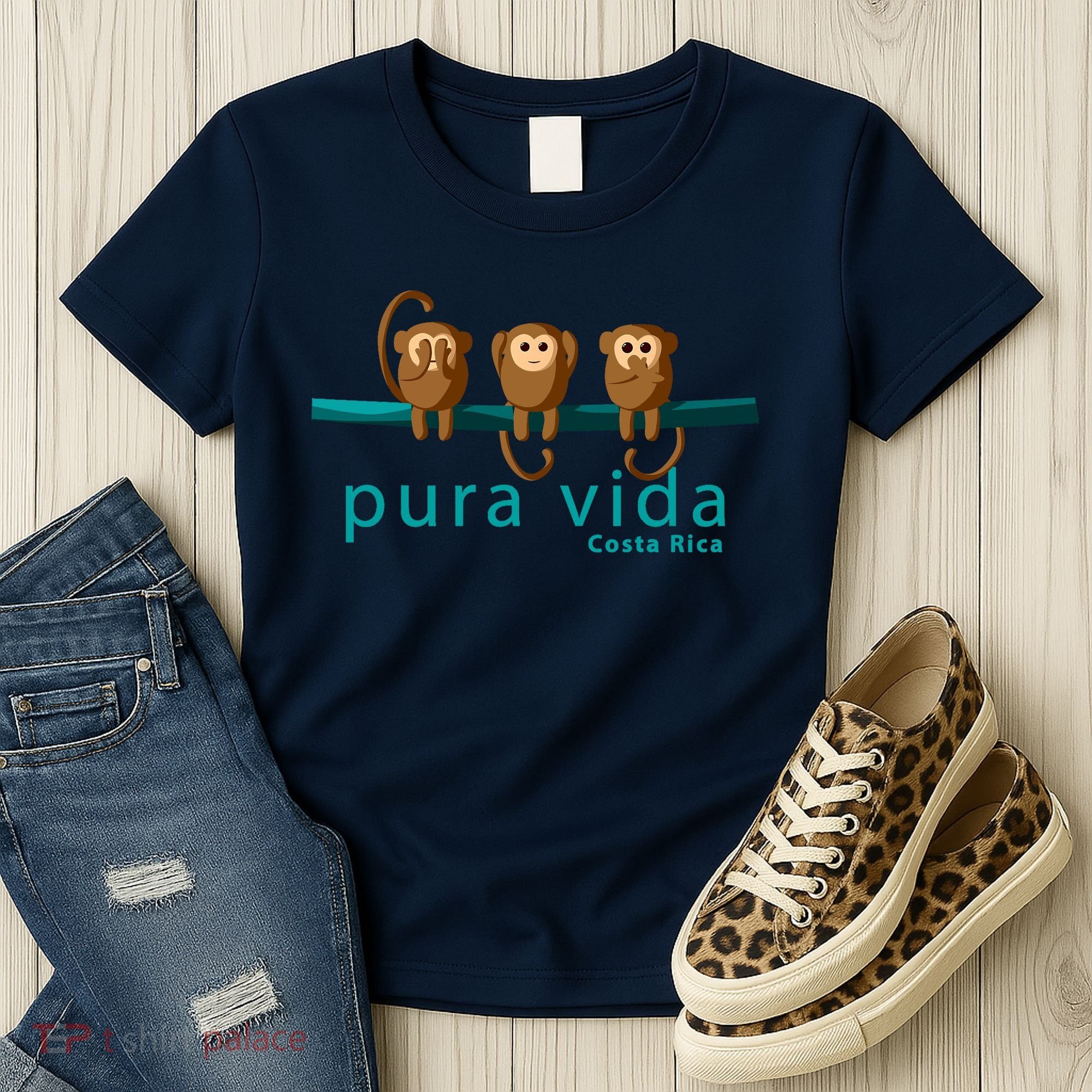Pura Vida Monkeys Costa Rica Women's T-Shirt