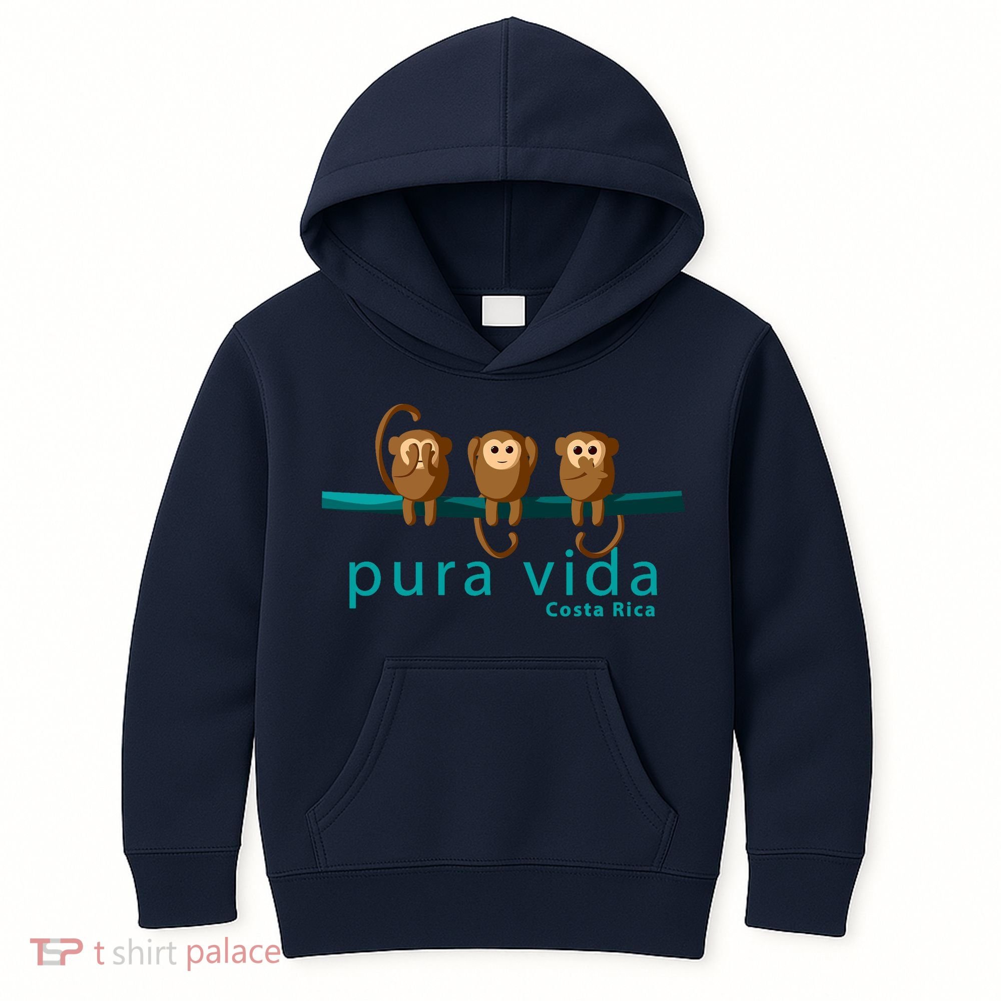 Pura Vida Monkeys Costa Rica Kids Hoodie