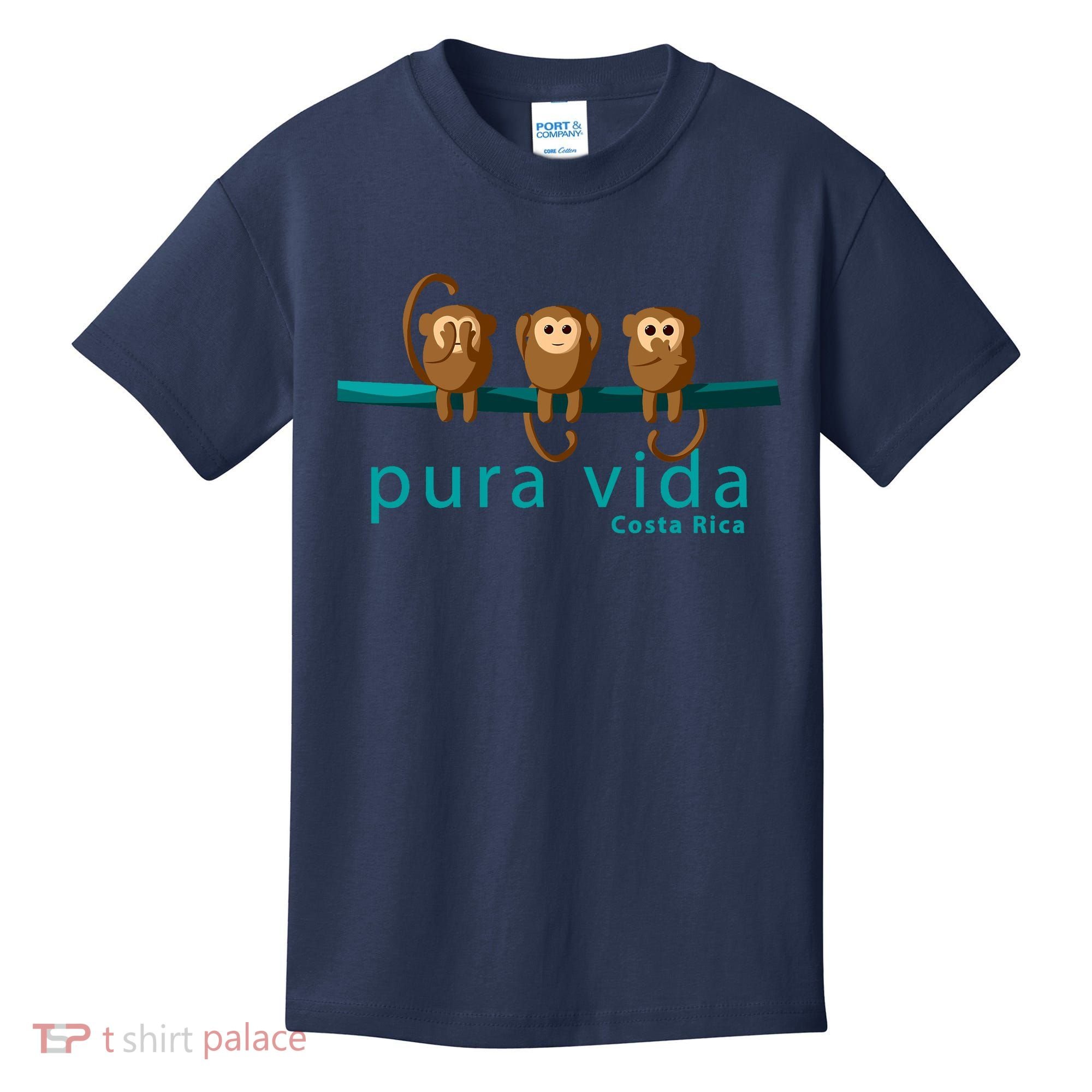 Pura Vida Monkeys Costa Rica Kids T-Shirt