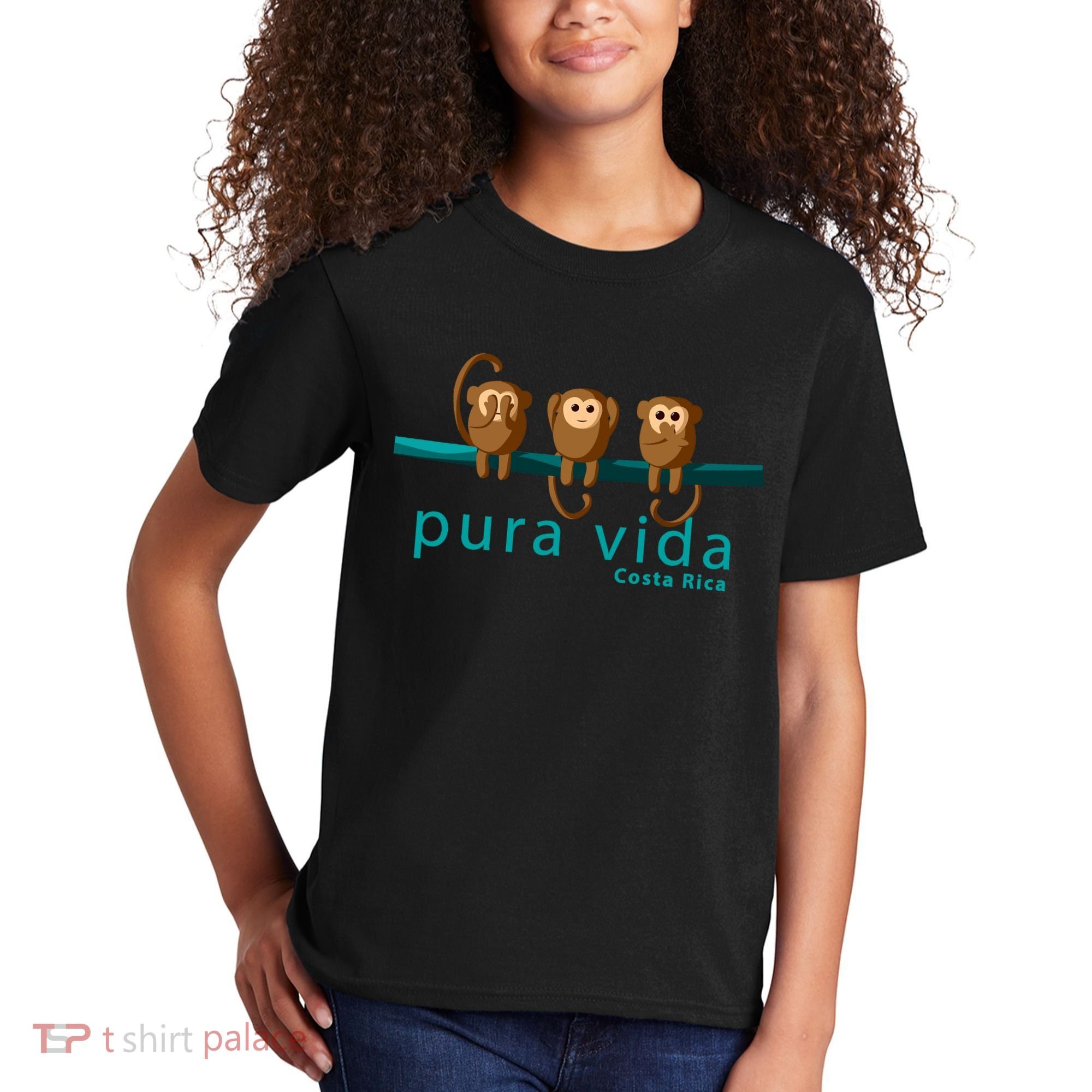 Pura Vida Monkeys Costa Rica Kids T-Shirt