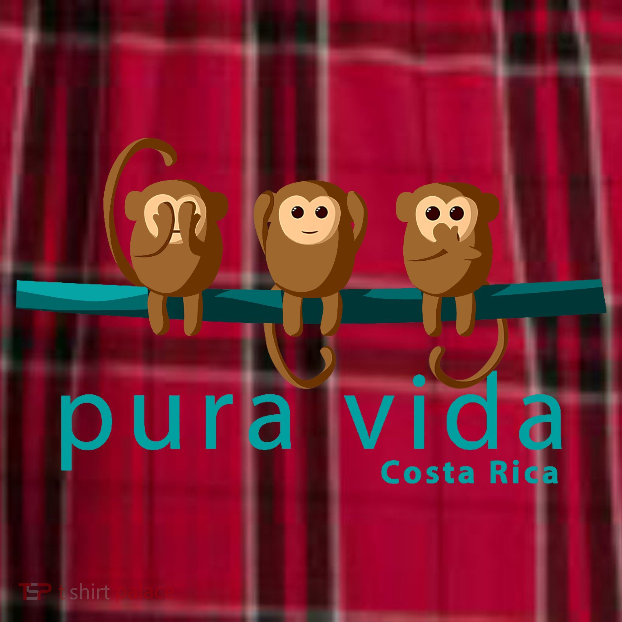 Pura Vida Monkeys Costa Rica Men's Flannel Plaid Pajama Pants