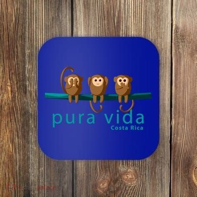 Pura Vida Monkeys Costa Rica Gift Coaster