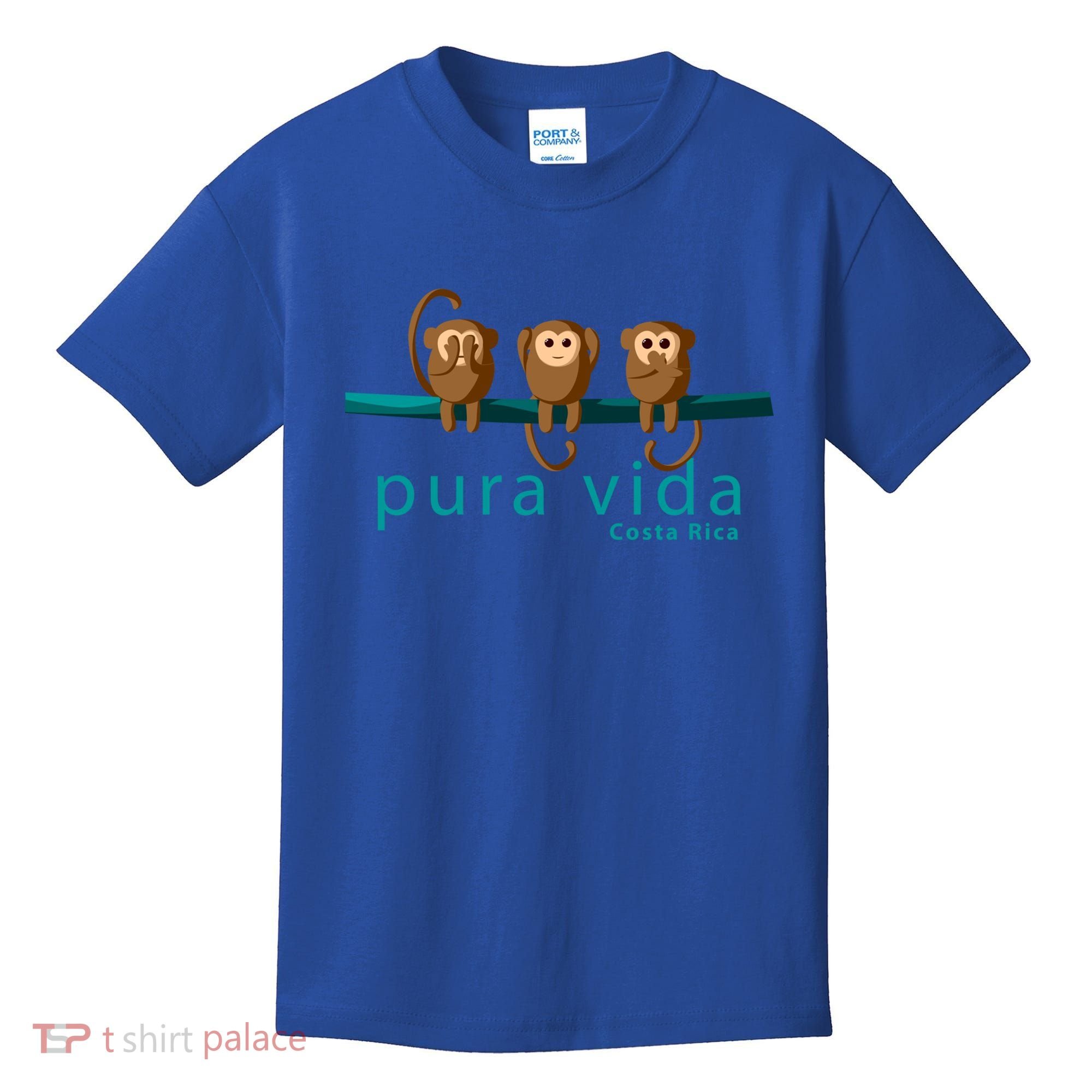 Pura Vida Monkeys Costa Rica Gift Kids T-Shirt