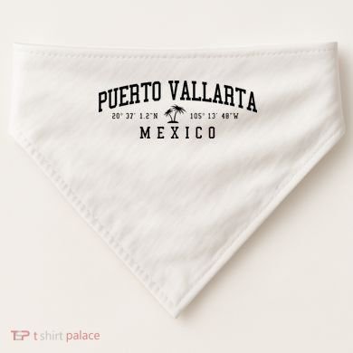 Puerto Vallarta Mexico Beach USA-Made Doggie Bandana