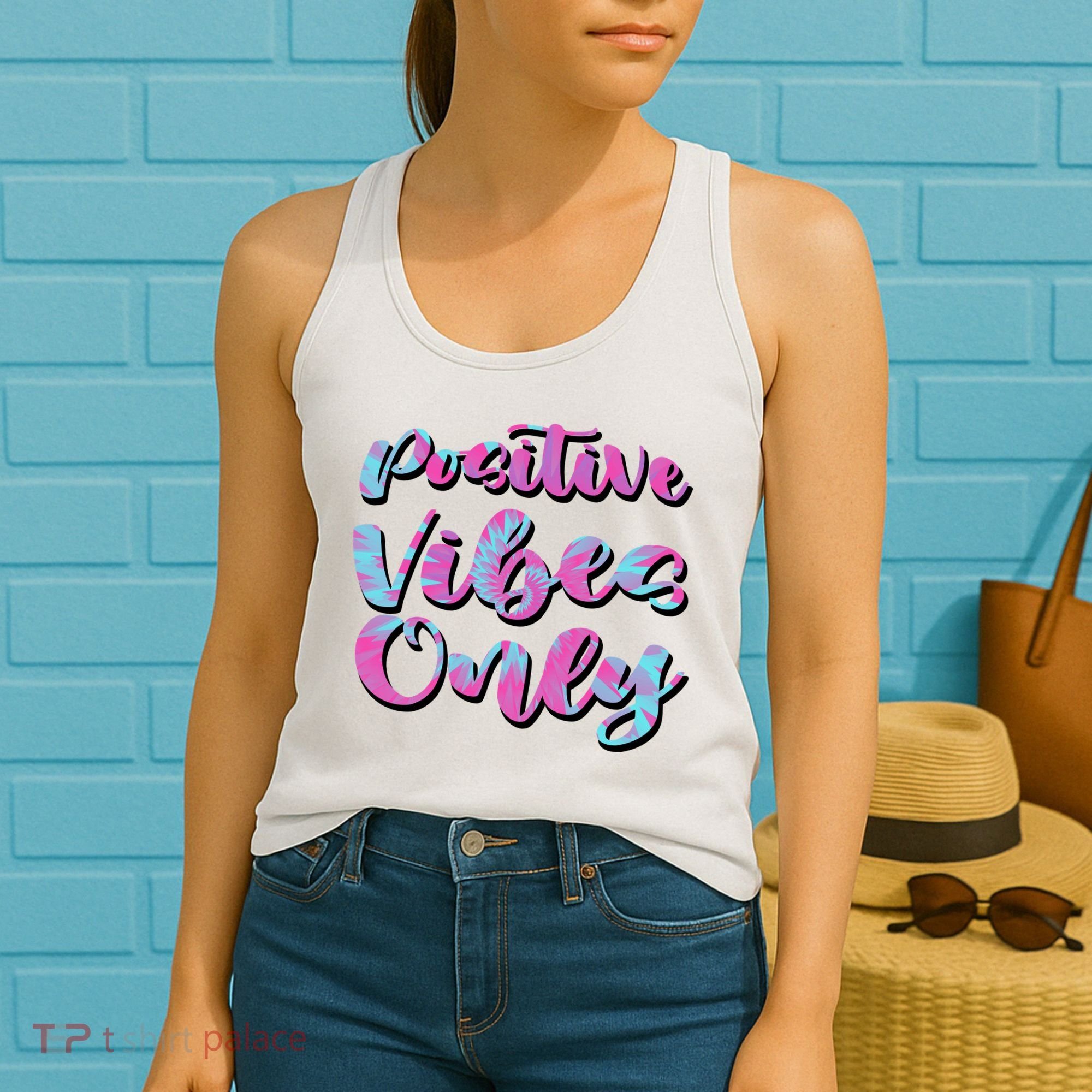 Positive Vibes Only Fun Quote Women's Tank Top