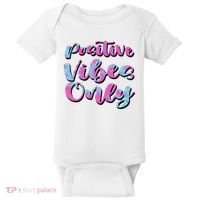 Positive Vibes Only Fun Quote Baby Bodysuit thumb 0