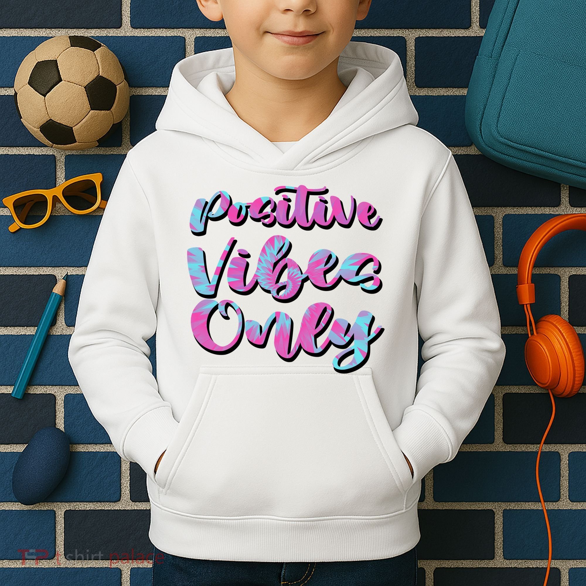 Positive Vibes Only Fun Quote Kids Hoodie