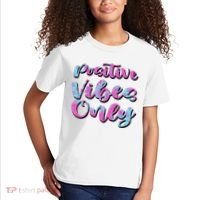 Positive Vibes Only Fun Quote Kids T-Shirt thumb 2