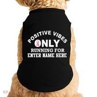 Positives Vibes Only Custom Name Breast Cancer Doggie Tank thumb 0