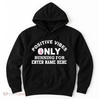 Positives Vibes Only Custom Name Breast Cancer Hoodie thumb 0