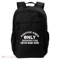 Positives Vibes Only Custom Name Breast Cancer Backpack thumb 0