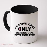 Positives Vibes Only Custom Name Breast Cancer Coffee Mug thumb 0