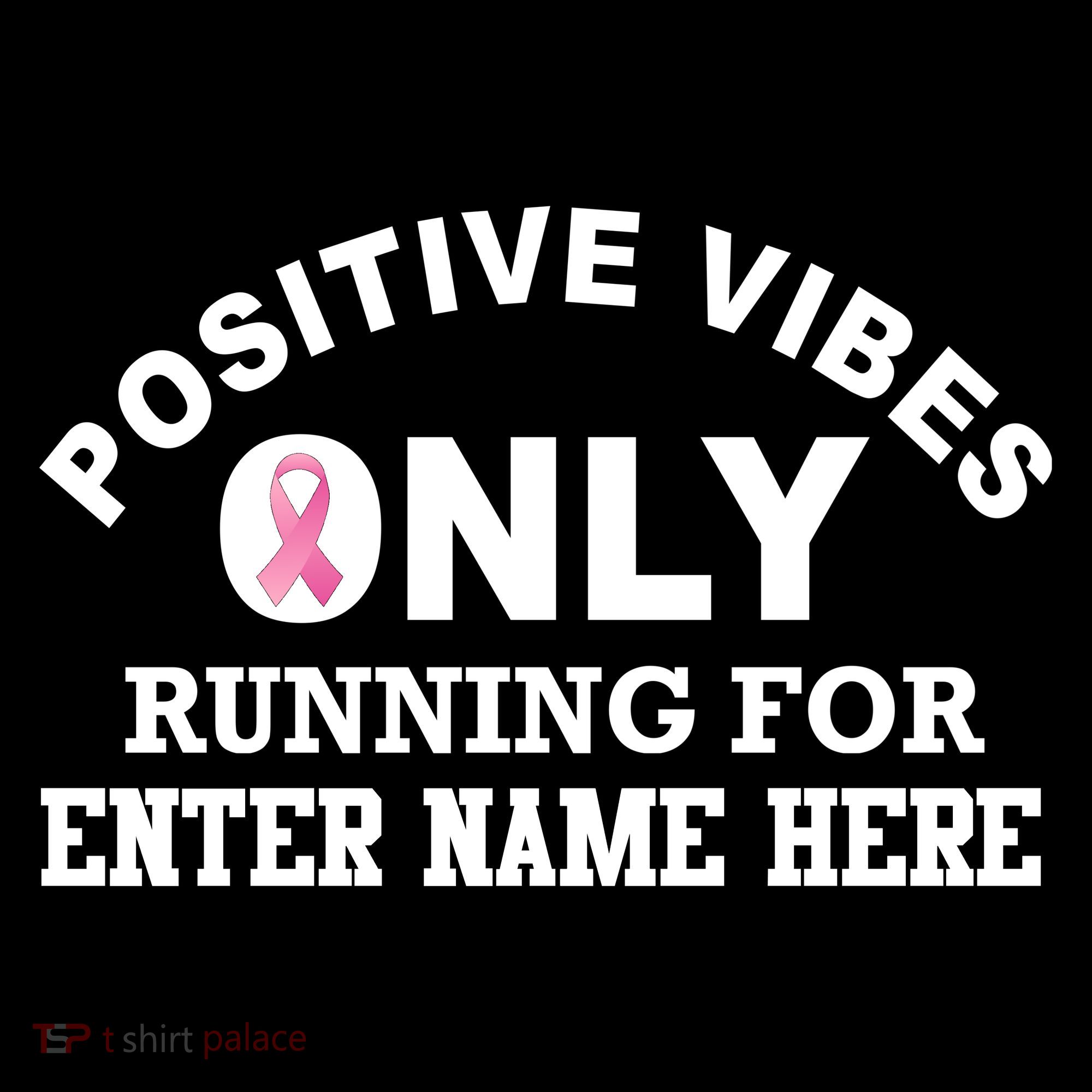 Positives Vibes Only Custom Name Breast Cancer Women's Hoodie
