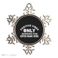 Positives Vibes Only Custom Name Breast Cancer Ornament thumb 0