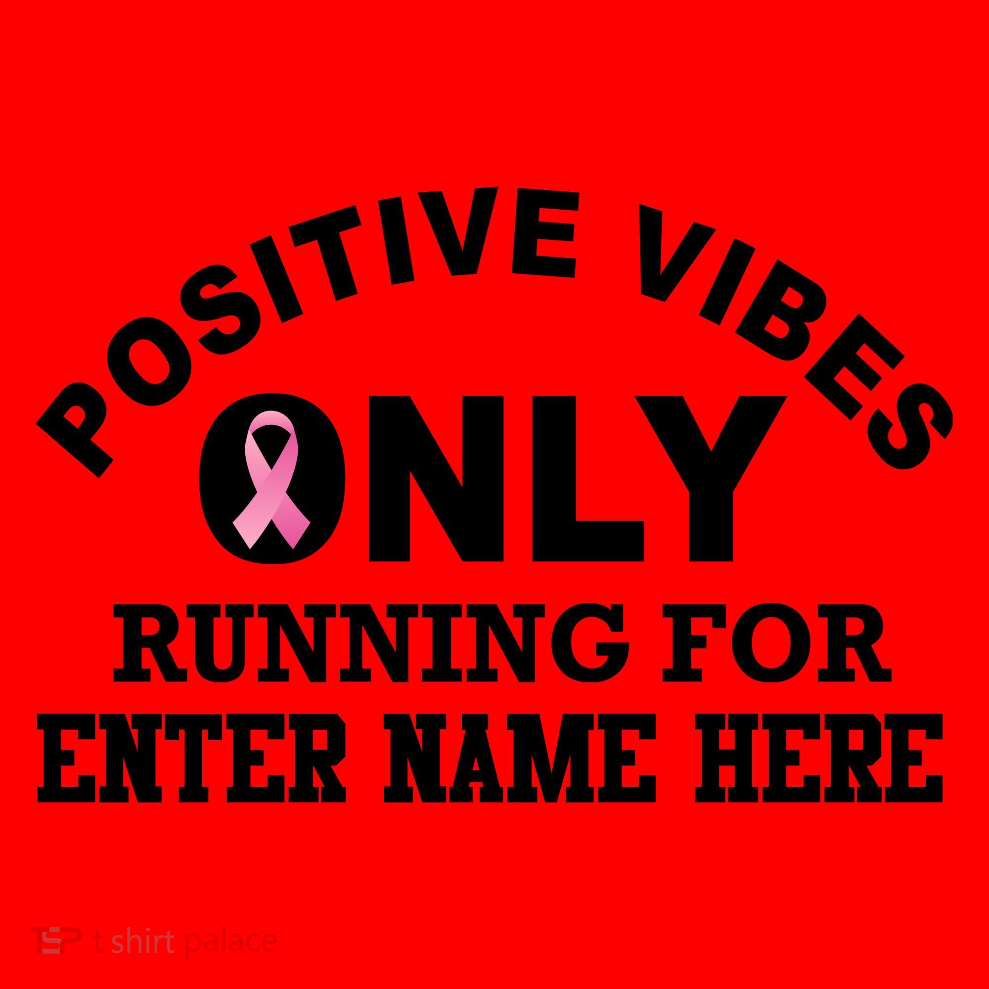 Positives Vibes Only Custom Name Breast Cancer Santa Hat
