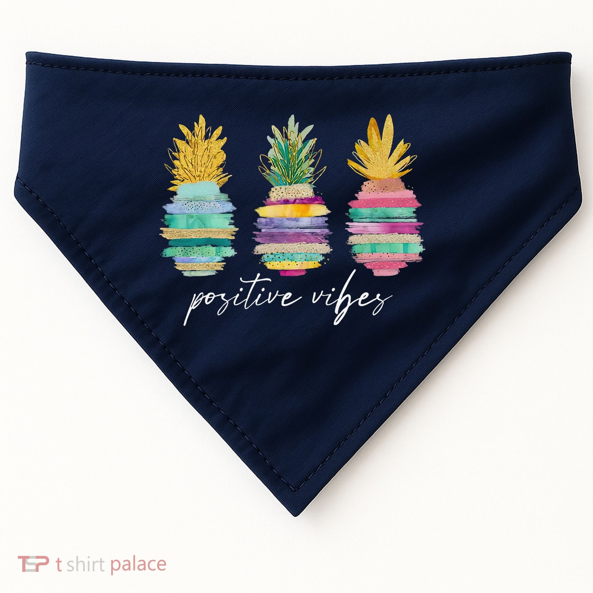 Positive Vibe Pineapple Transfer Day Infertility Ivf Mom Dad USA-Made Doggie Bandana