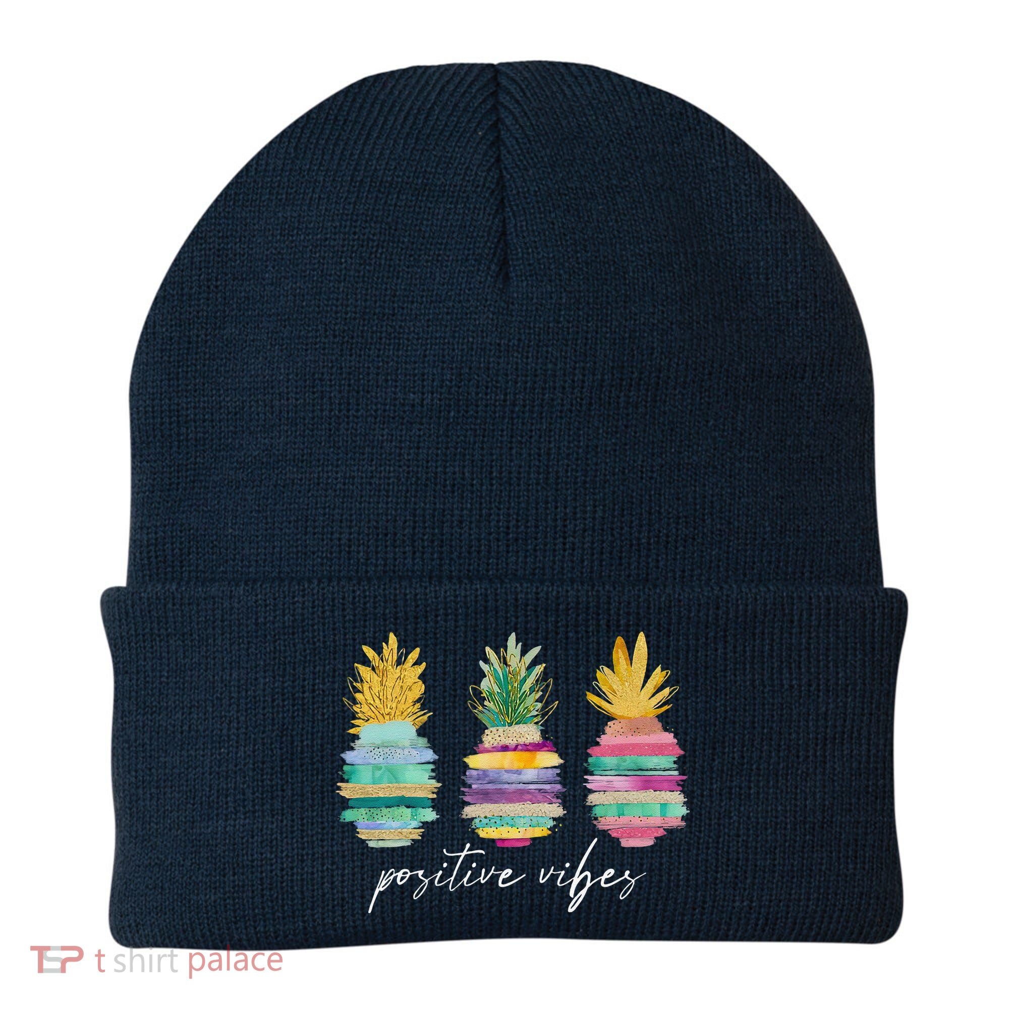 Positive Vibe Pineapple Transfer Day Infertility Ivf Mom Dad Beanie