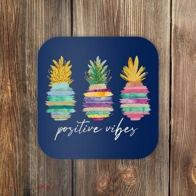 Positive Vibe Pineapple Transfer Day Infertility Ivf Mom Dad Coaster