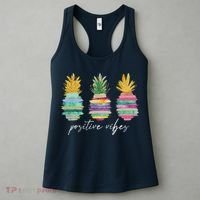 Positive Vibe Pineapple Transfer Day Infertility Ivf Mom Dad Women's Tank Top thumb 3
