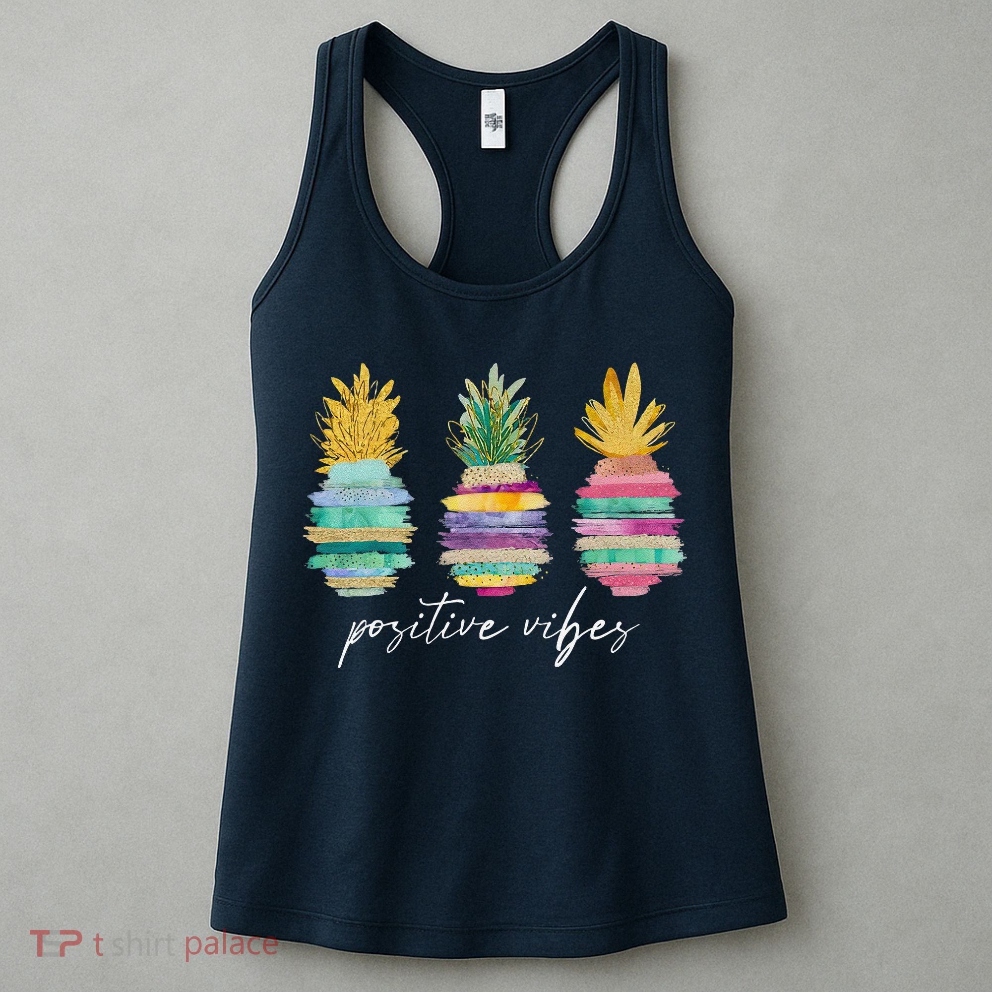 Positive Vibe Pineapple Transfer Day Infertility Ivf Mom Dad Women's Tank Top