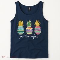 Positive Vibe Pineapple Transfer Day Infertility Ivf Mom Dad Tank Top thumb 2