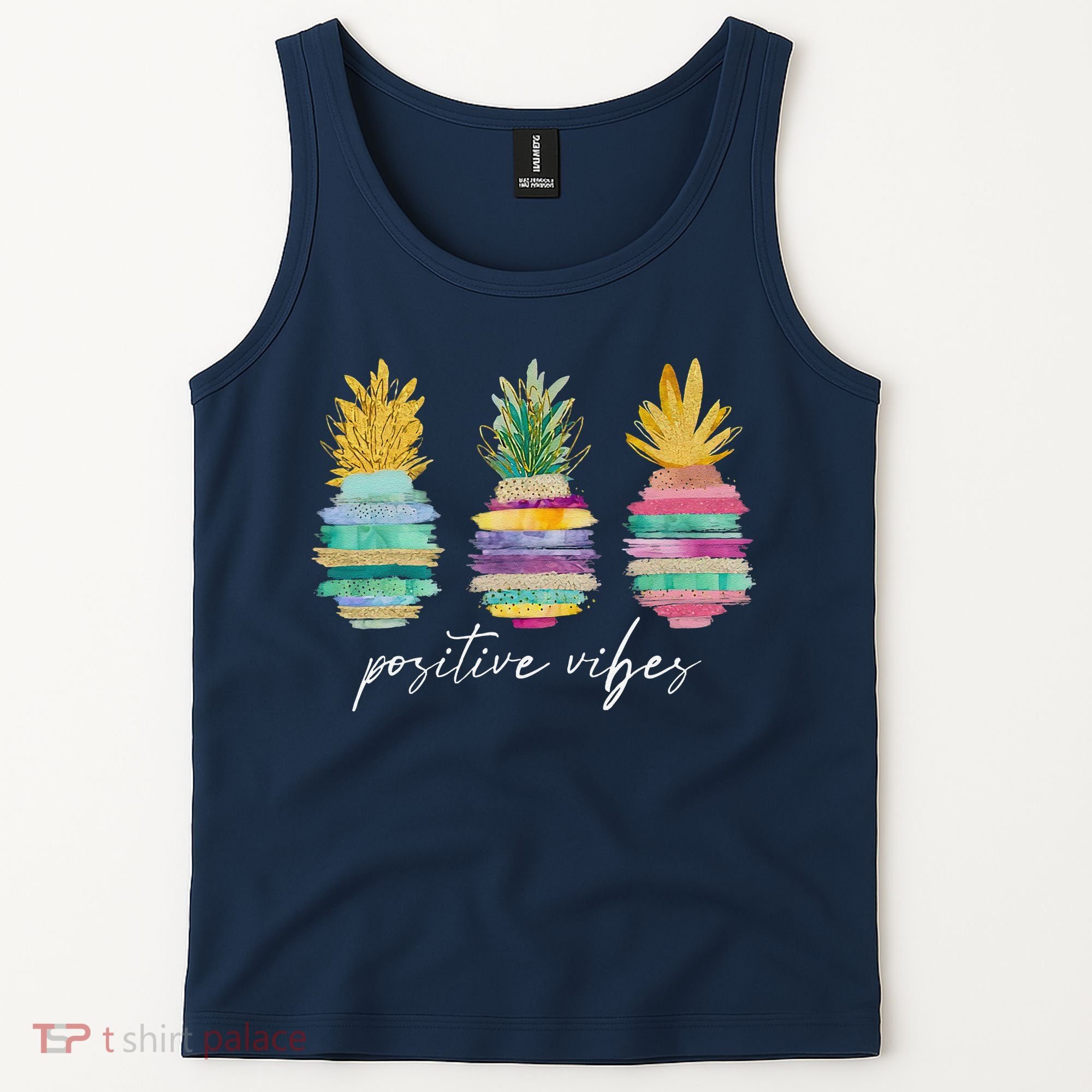 Positive Vibe Pineapple Transfer Day Infertility Ivf Mom Dad Tank Top