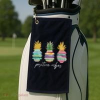 Positive Vibe Pineapple Transfer Day Infertility Ivf Mom Dad Golf Towel thumb 2