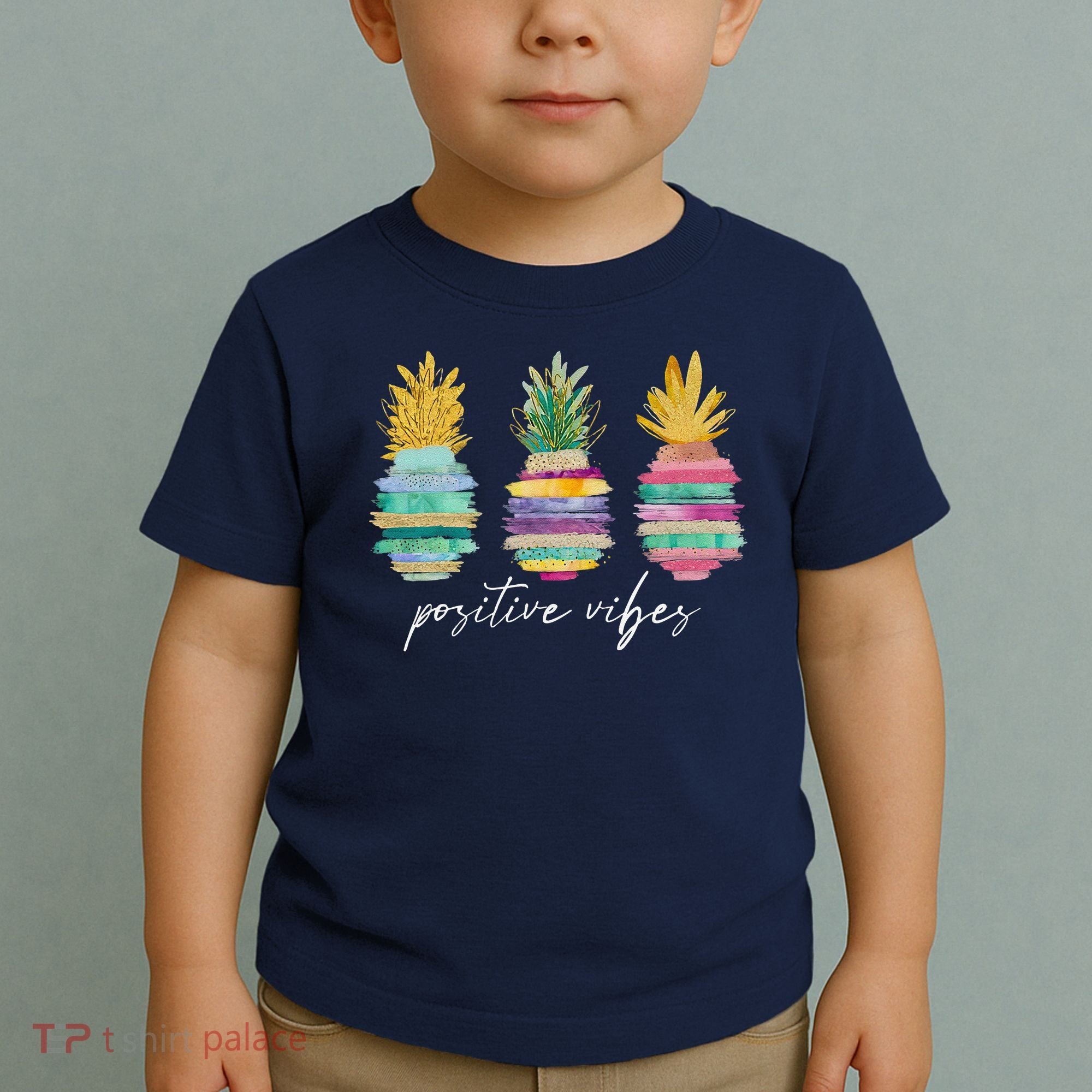 Positive Vibe Pineapple Transfer Day Infertility Ivf Mom Dad Toddler T-Shirt