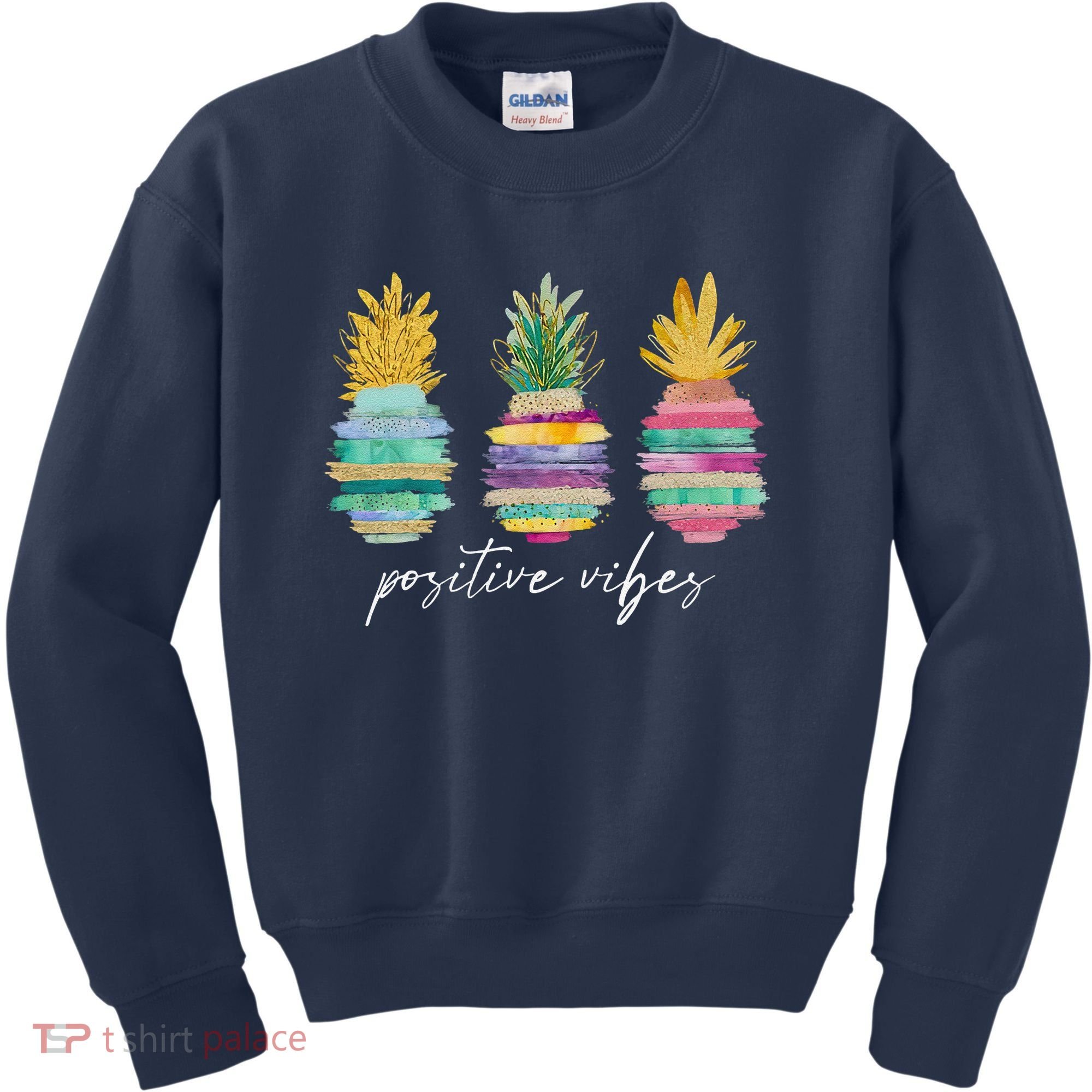 Positive Vibe Pineapple Transfer Day Infertility Ivf Mom Dad Kids Sweatshirt