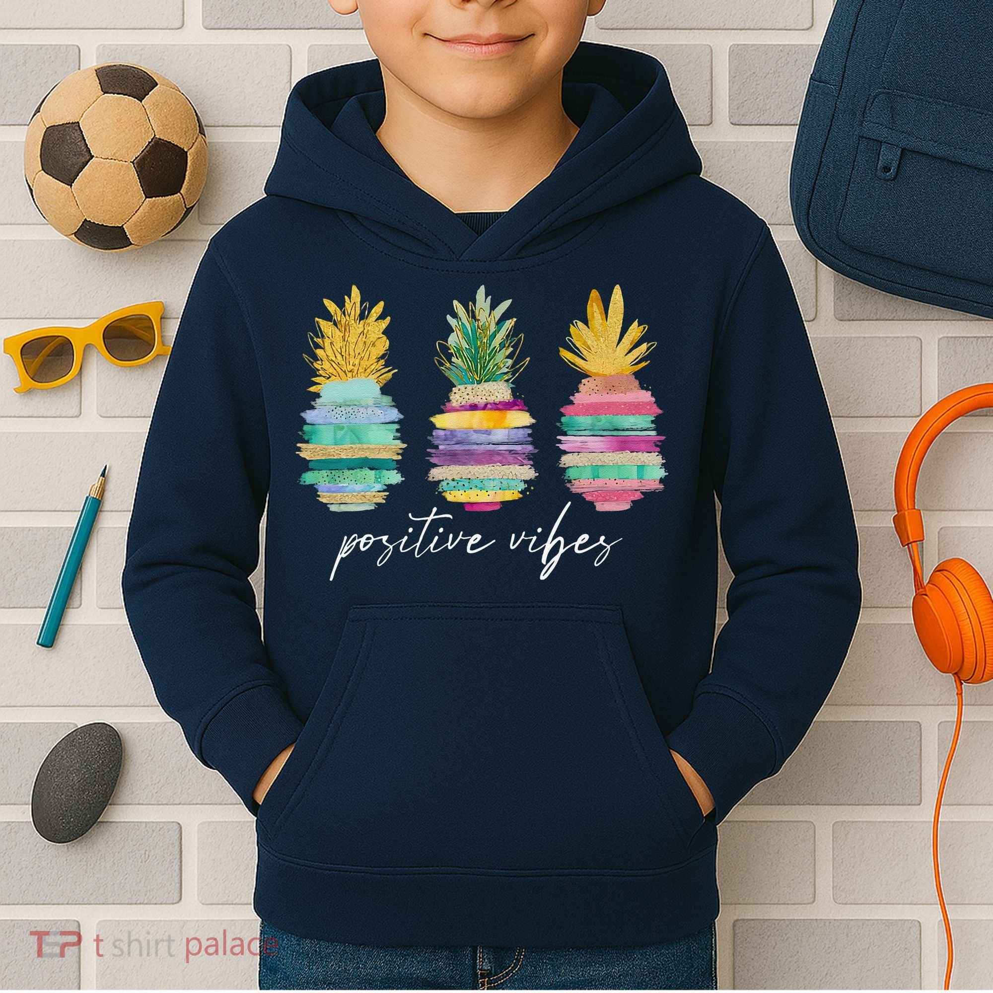 Positive Vibe Pineapple Transfer Day Infertility Ivf Mom Dad Kids Hoodie