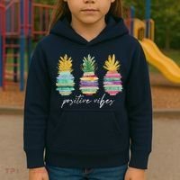 Positive Vibe Pineapple Transfer Day Infertility Ivf Mom Dad Kids Hoodie thumb 3