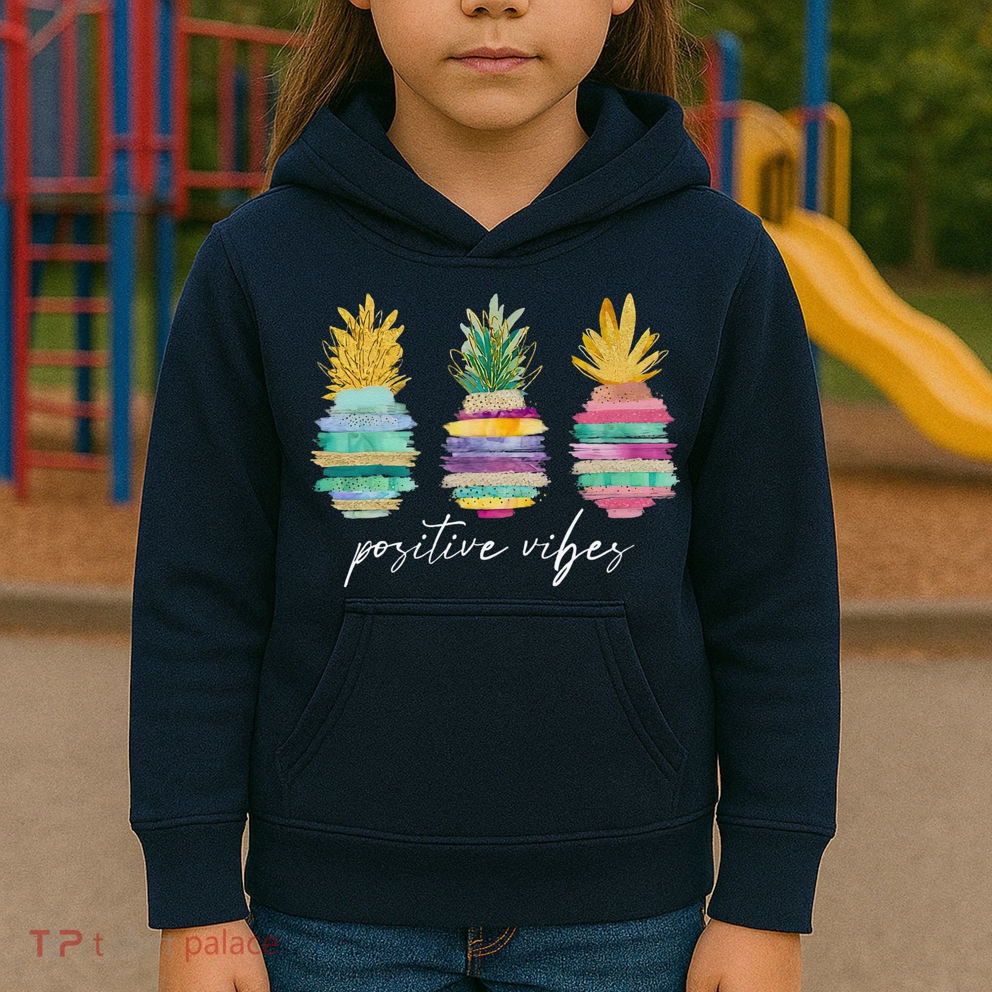 Positive Vibe Pineapple Transfer Day Infertility Ivf Mom Dad Kids Hoodie