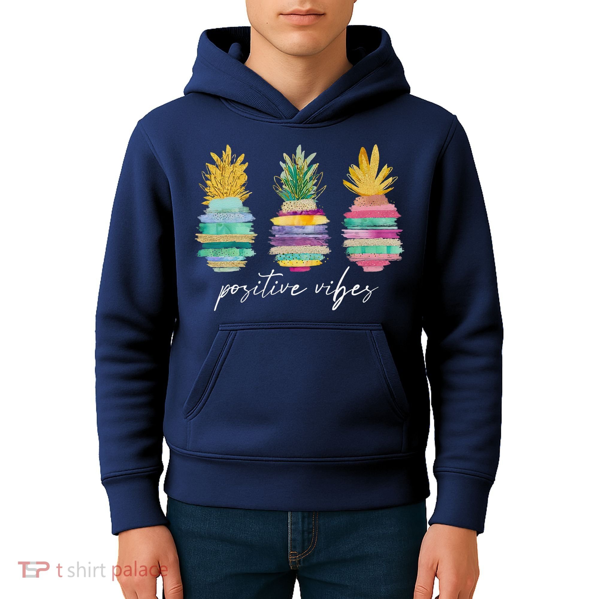 Positive Vibe Pineapple Transfer Day Infertility Ivf Mom Dad Kids Hoodie
