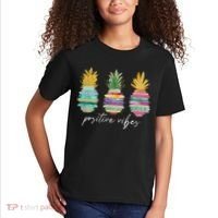 Positive Vibe Pineapple Transfer Day Infertility Ivf Mom Dad Kids T-Shirt thumb 2