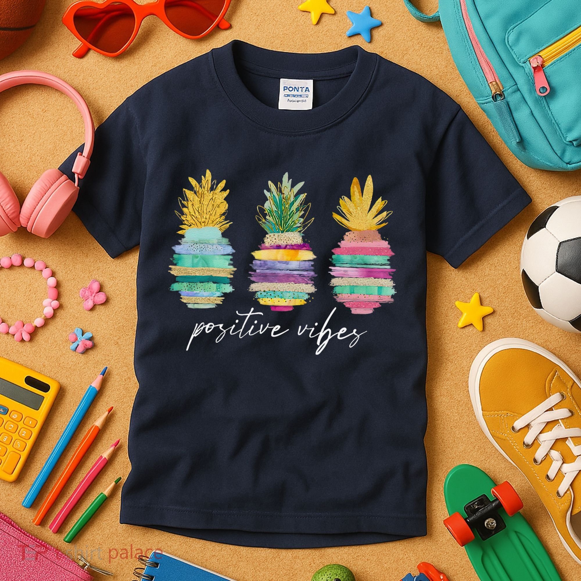 Positive Vibe Pineapple Transfer Day Infertility Ivf Mom Dad Kids T-Shirt