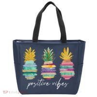 Positive Vibe Pineapple Transfer Day Infertility Ivf Mom Dad Tote Bag thumb 0