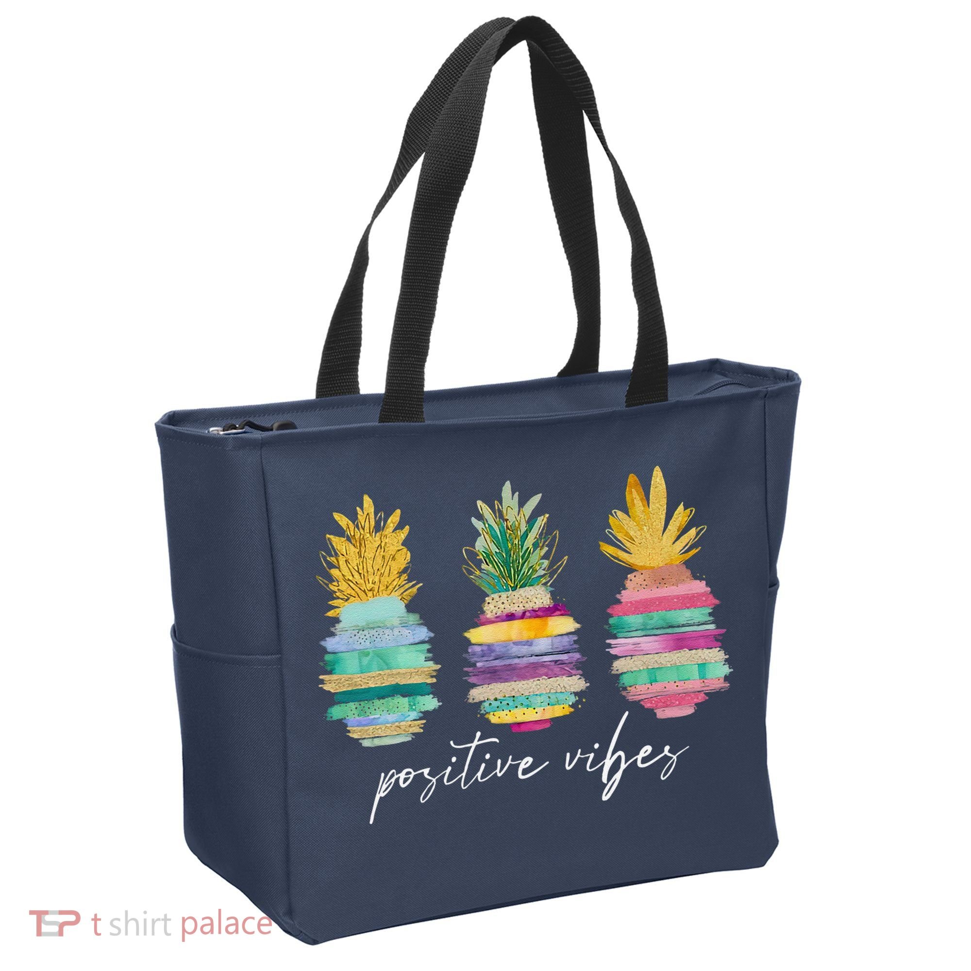 Positive Vibe Pineapple Transfer Day Infertility Ivf Mom Dad Tote Bag