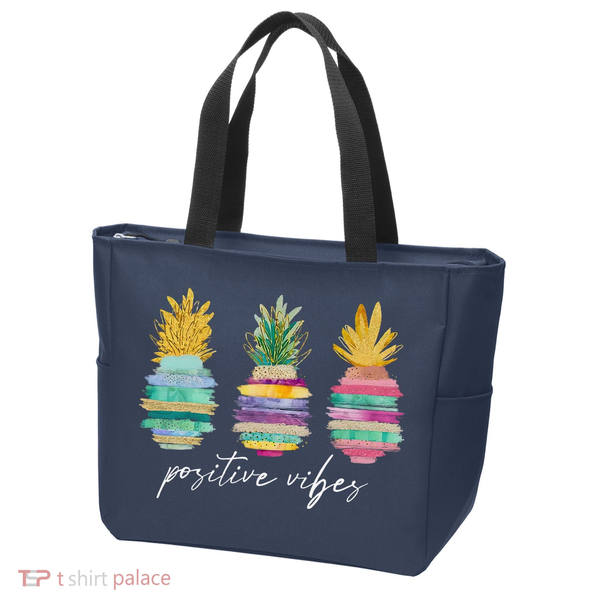 Positive Vibe Pineapple Transfer Day Infertility Ivf Mom Dad Tote Bag