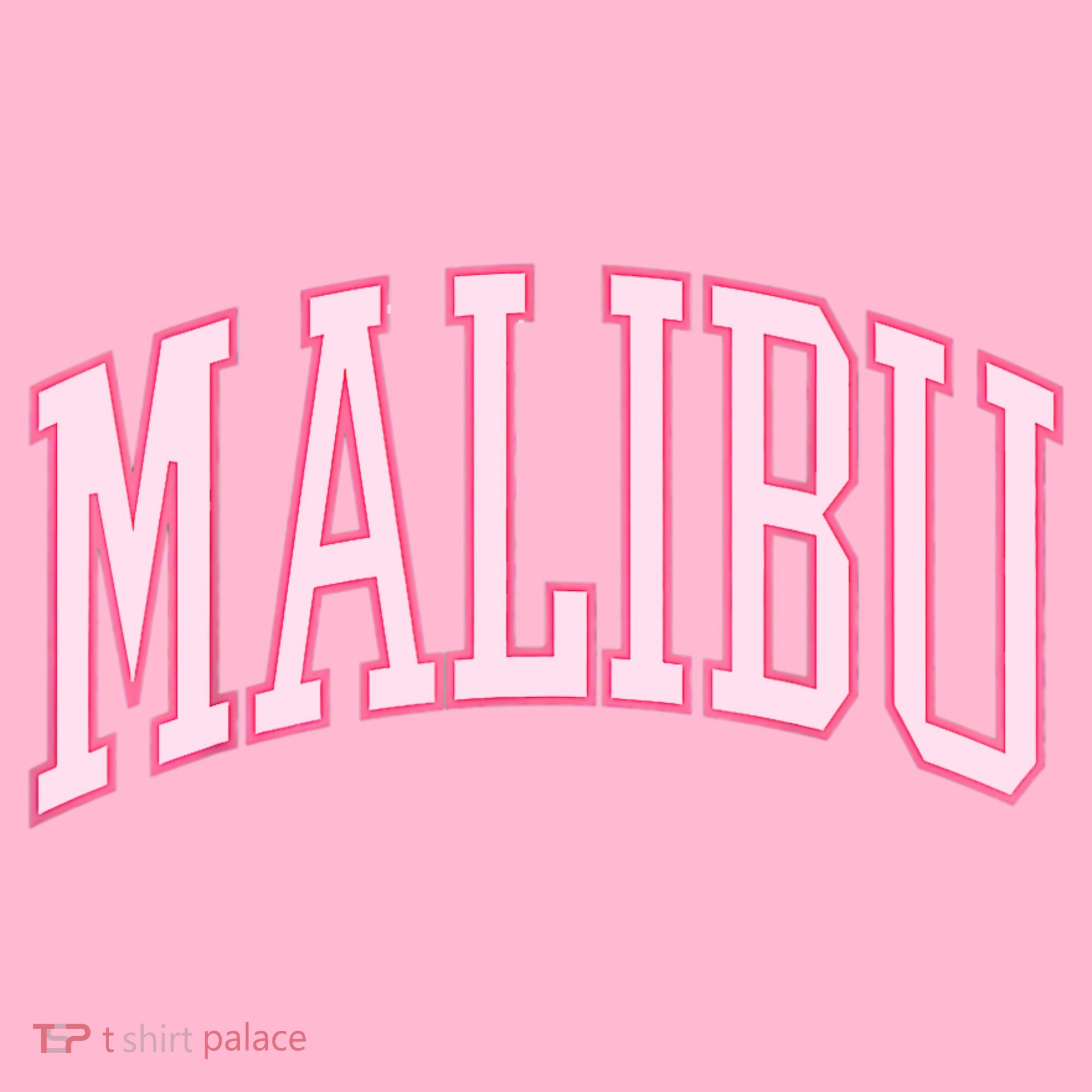Preppy Varsity Pink Malibu CA California Font Coaster