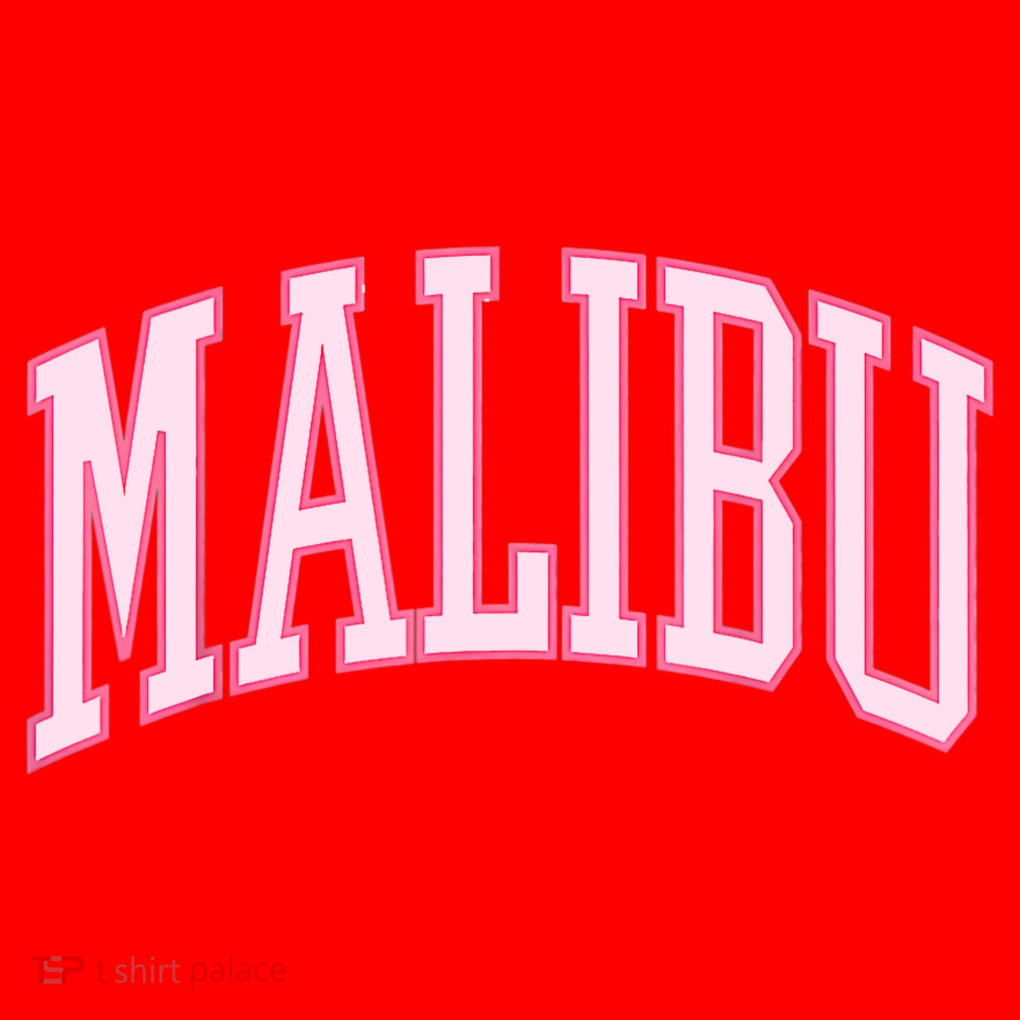 Preppy Varsity Pink Malibu CA California Font Santa Hat