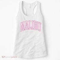 Preppy Varsity Pink Malibu CA California Font Women's Tank Top thumb 0