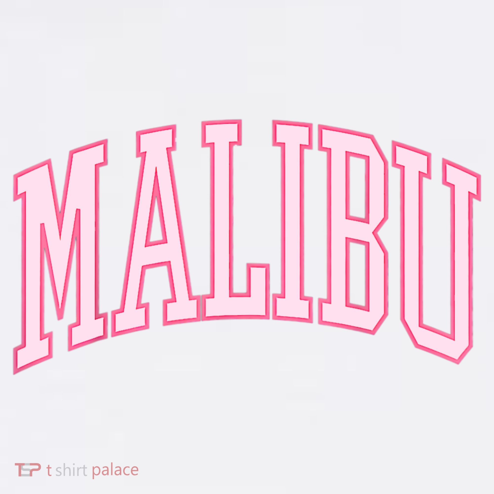 Preppy Varsity Pink Malibu CA California Font Women's Tank Top