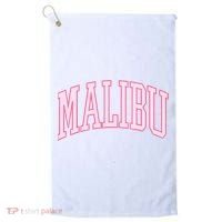 Preppy Varsity Pink Malibu CA California Font Golf Towel thumb 0