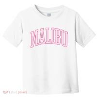 Preppy Varsity Pink Malibu CA California Font Toddler T-Shirt thumb 0
